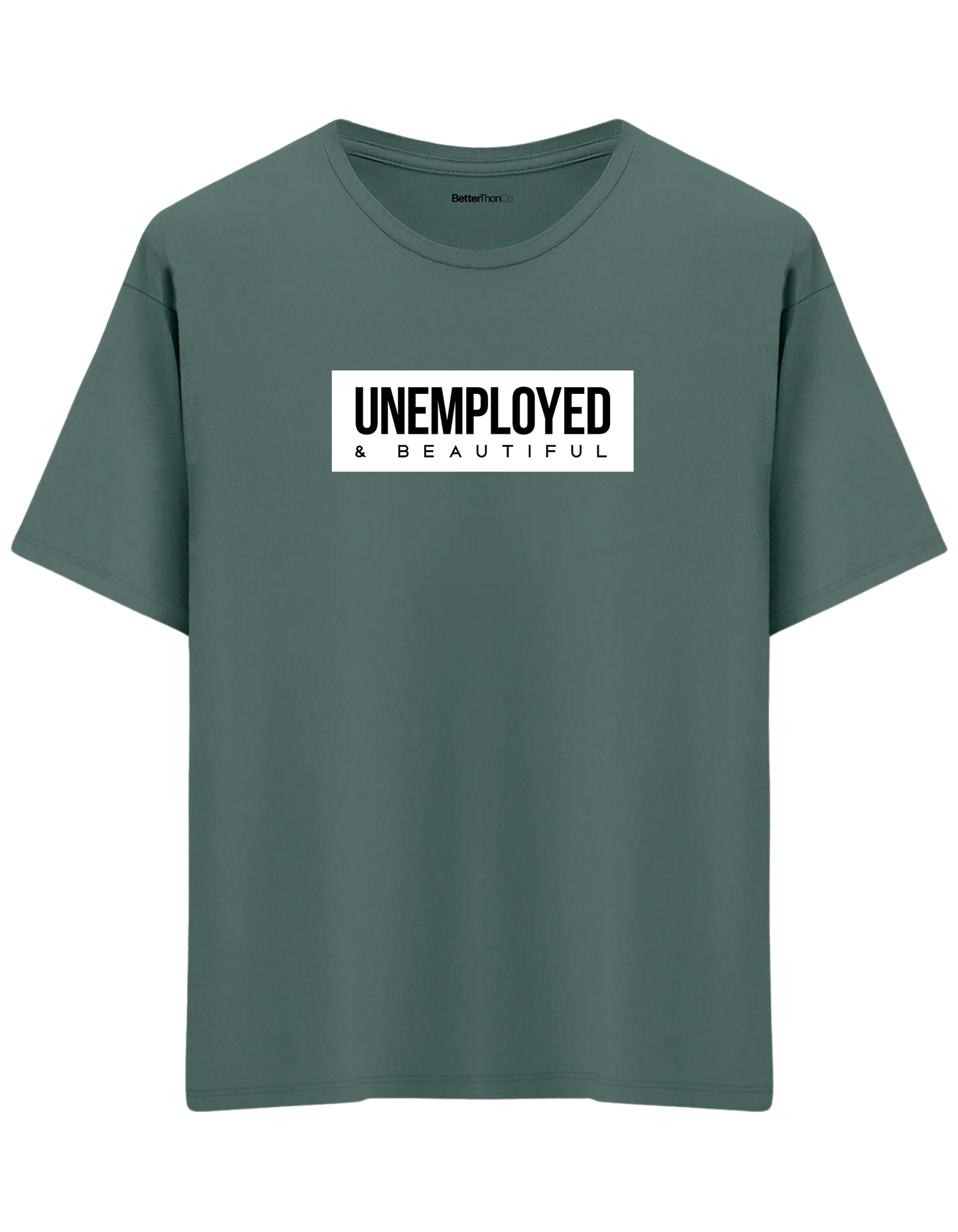 Unemployed Baskılı Bisiklet Yaka Oversize T-shirt