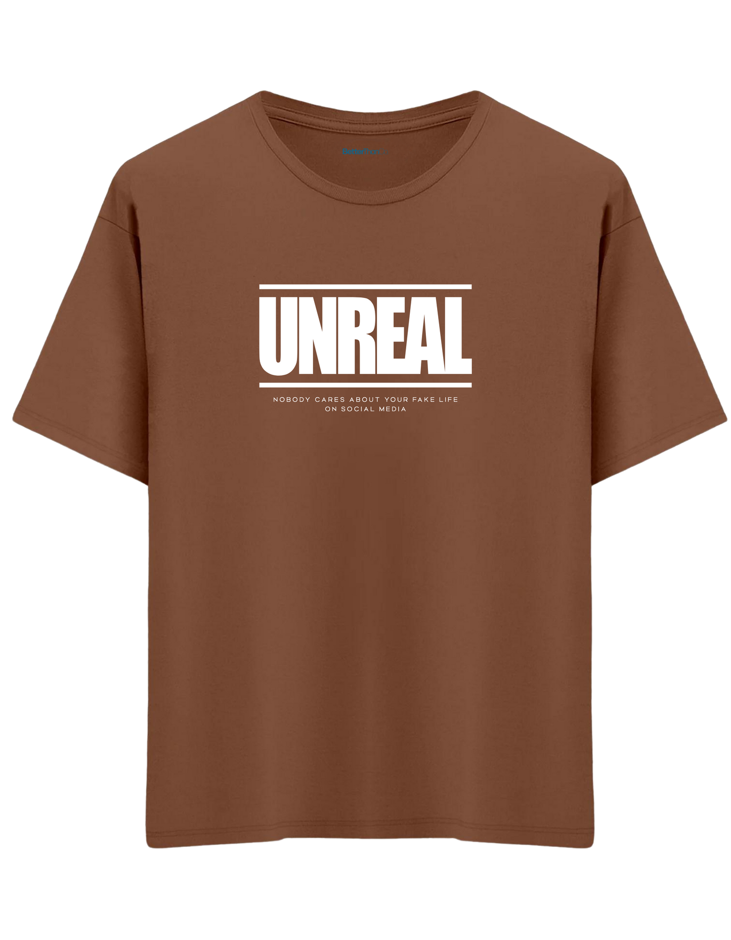 Unreal Baskılı Bisiklet Yaka Oversize T-shirt