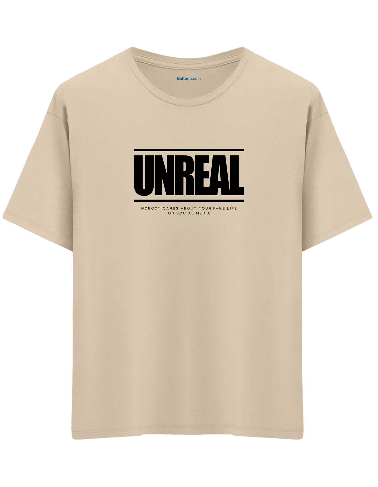 Unreal Baskılı Bisiklet Yaka Oversize T-shirt