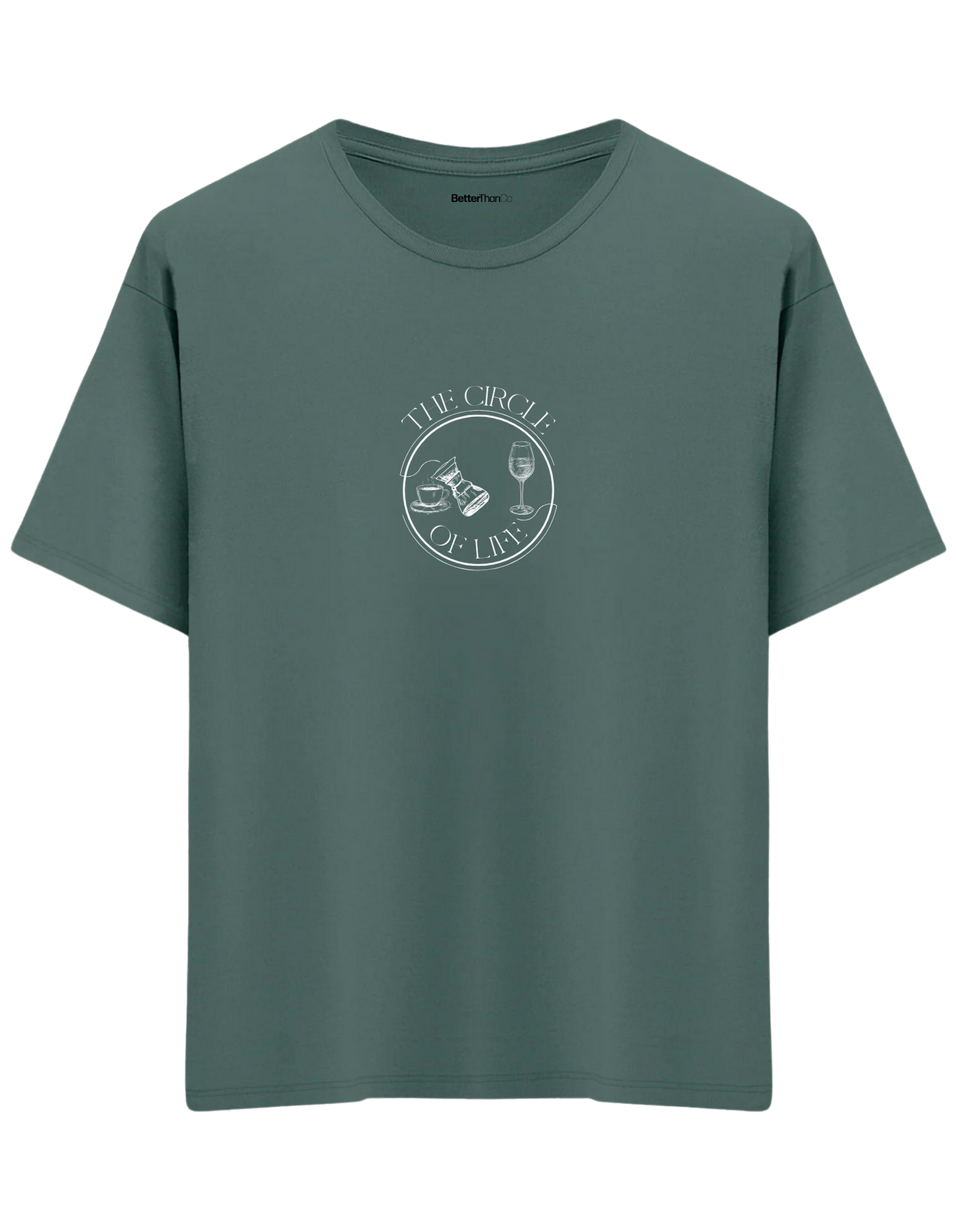 Circle Of Life Baskılı Bisiklet Yaka Oversize T-shirt
