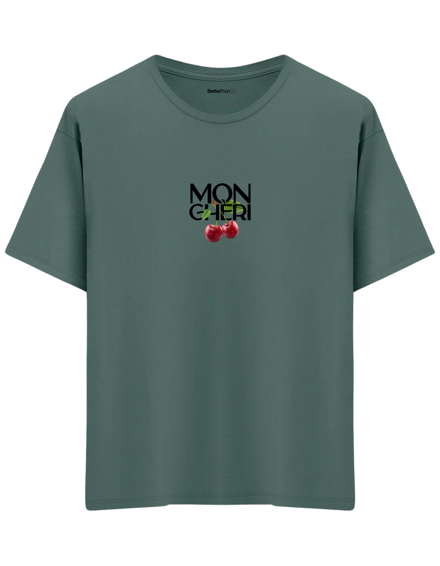 Monchéri Baskılı Bisiklet Yaka Oversize T-shirt