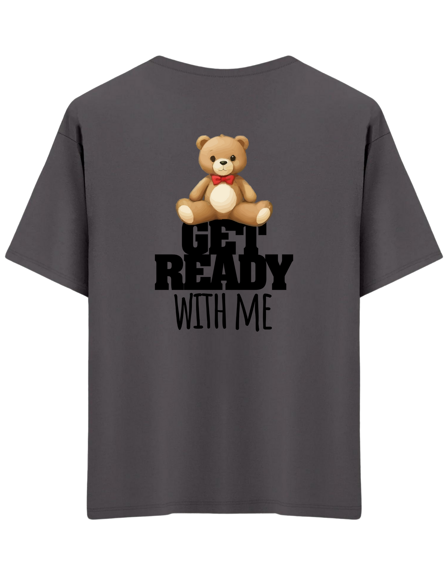 With Me Baskılı Bisiklet Yaka Oversize T-shirt