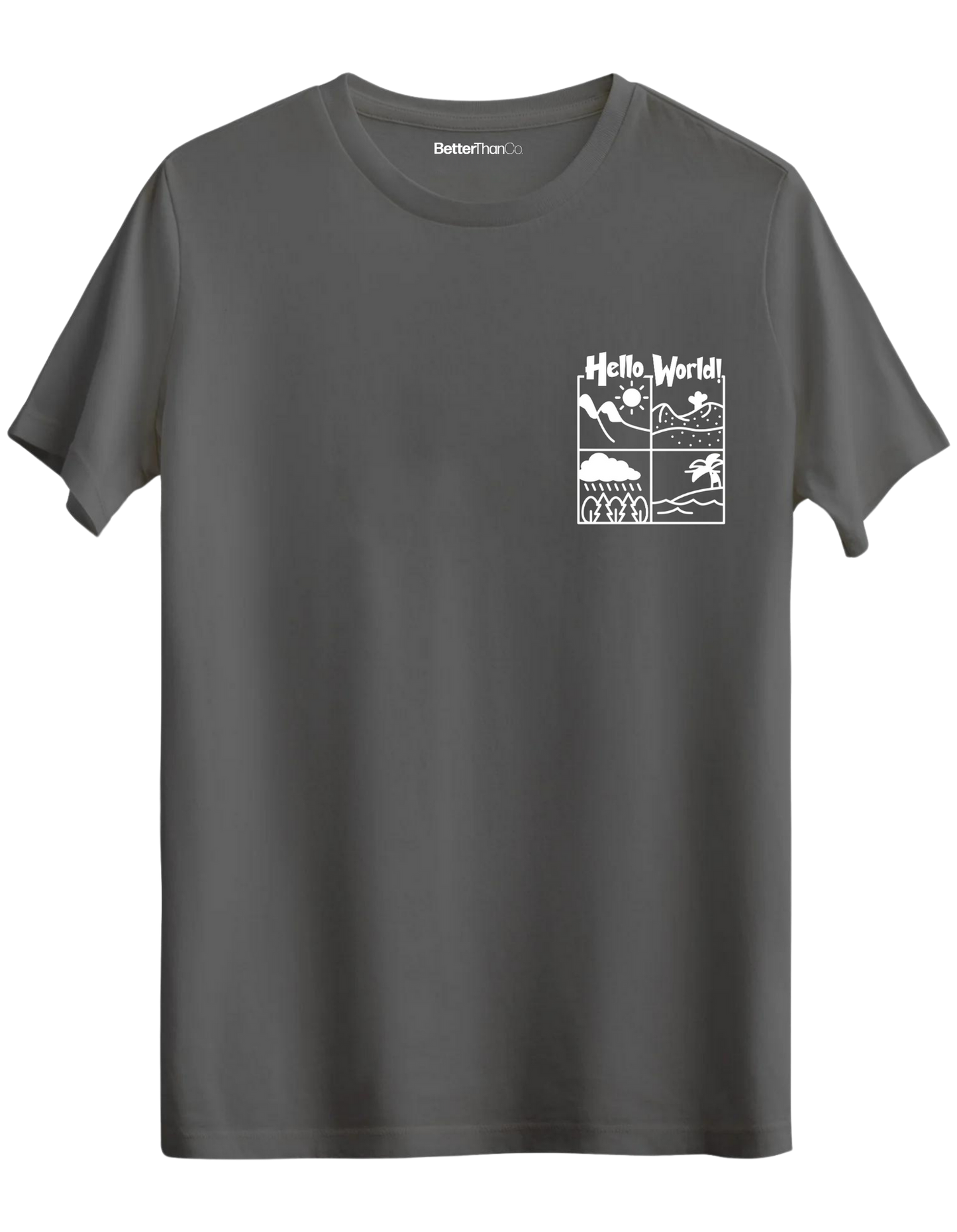 Hello World Baskılı Bisiklet Yaka Regular T-shirt
