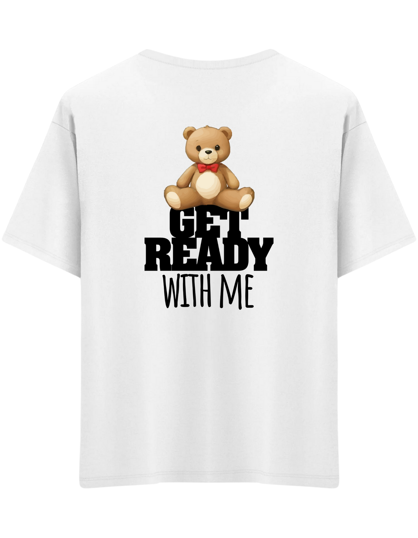 With Me Baskılı Bisiklet Yaka Oversize T-shirt