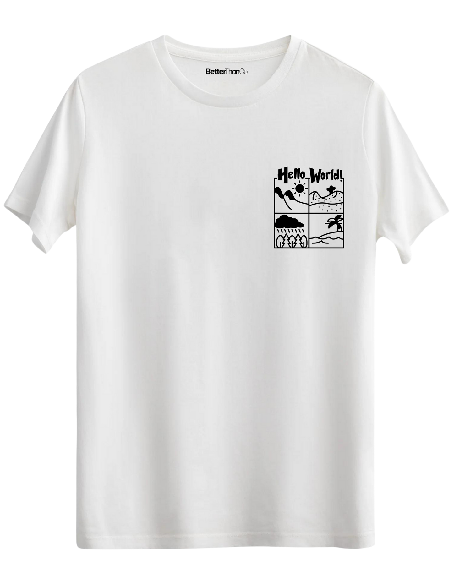 Hello World Baskılı Bisiklet Yaka Regular T-shirt
