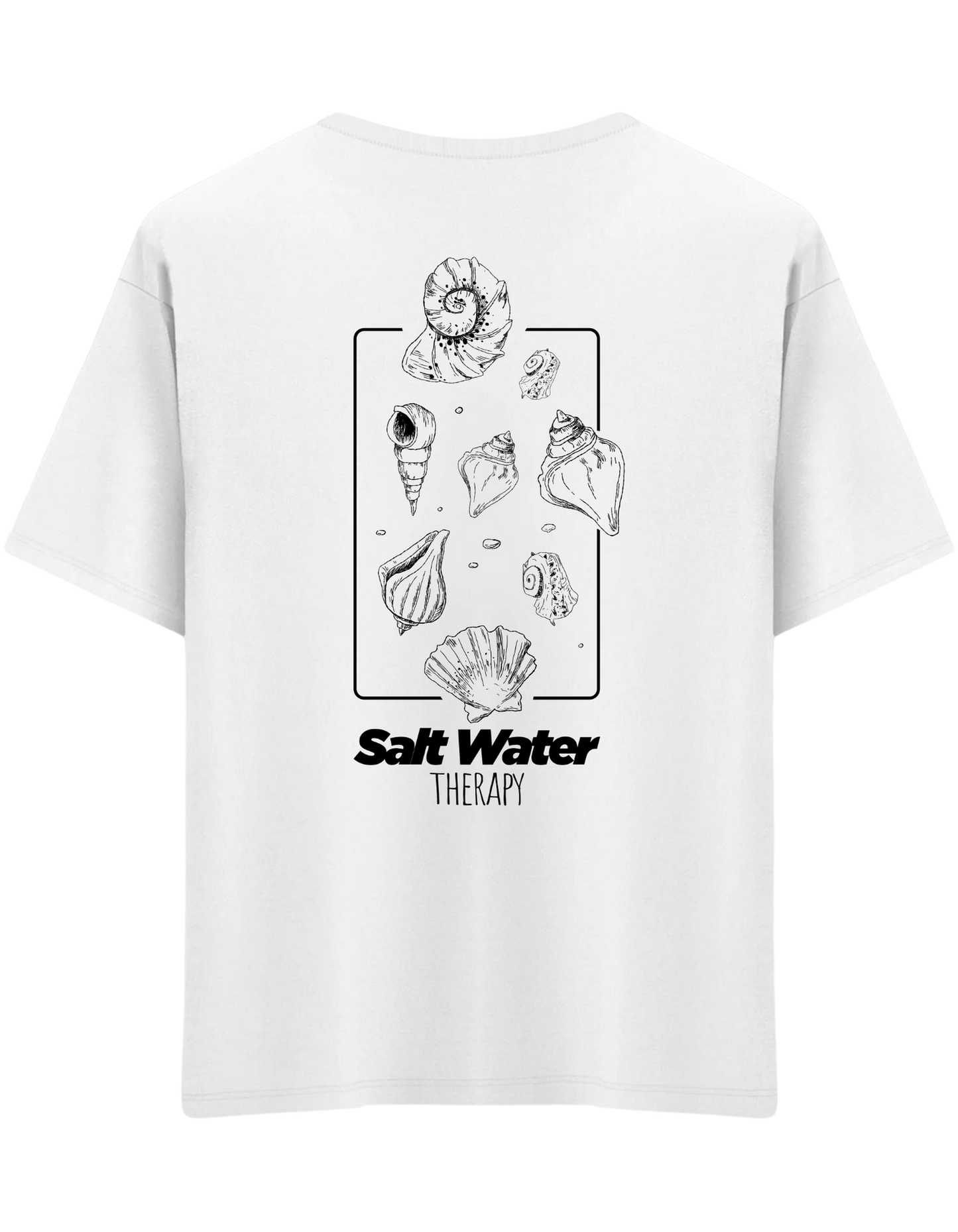 Salt Water Baskılı Bisiklet Yaka Oversize T-shirt