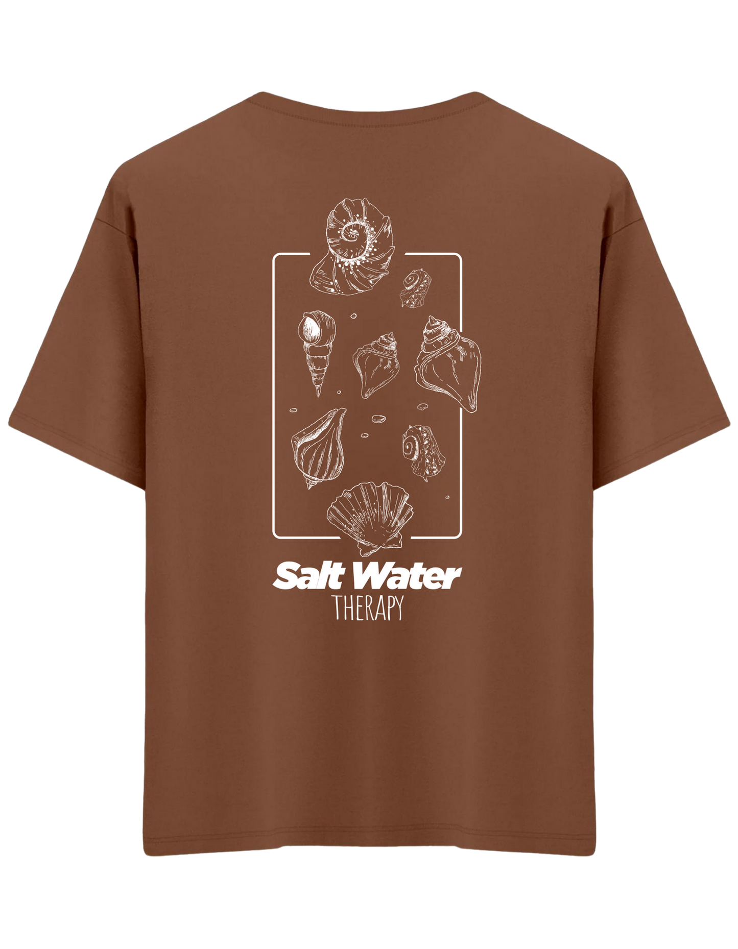Salt Water Baskılı Bisiklet Yaka Oversize T-shirt