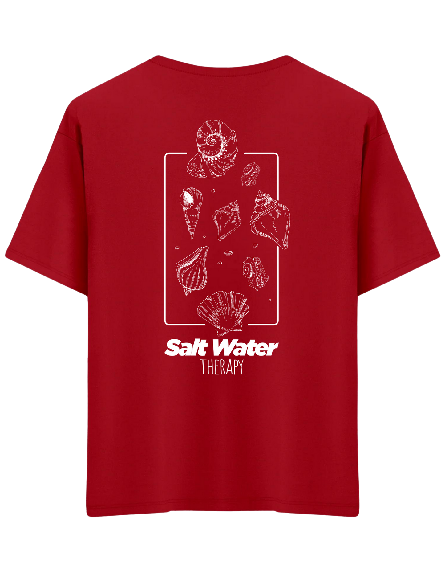 Salt Water Baskılı Bisiklet Yaka Oversize T-shirt