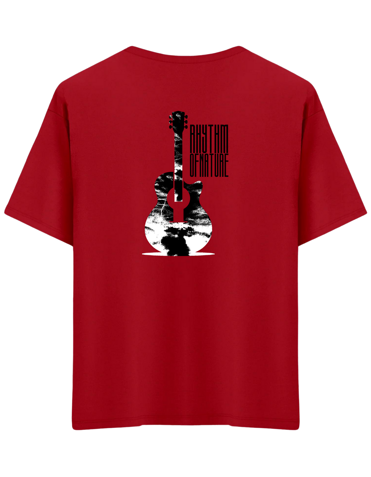 Rhythm Of Nature Baskılı Bisiklet Yaka Oversize T-shirt
