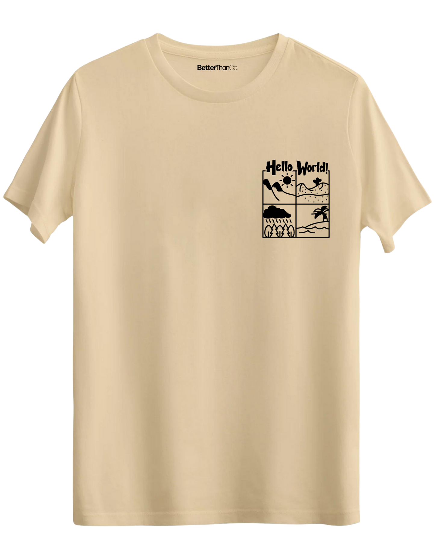 Hello World Baskılı Bisiklet Yaka Regular T-shirt