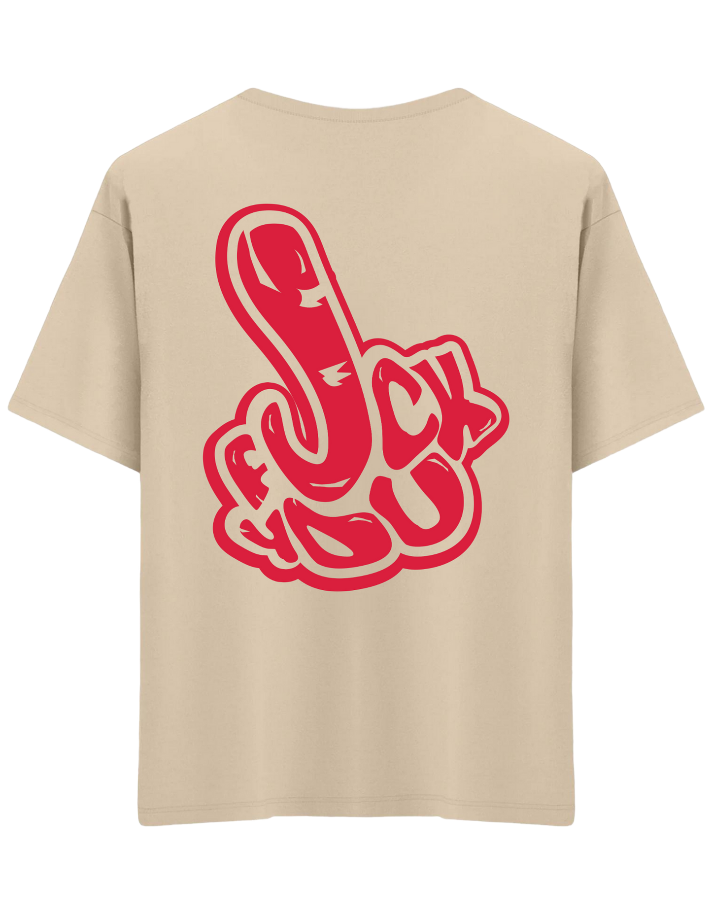 You Know Baskılı Bisiklet Yaka Oversize T-shirt