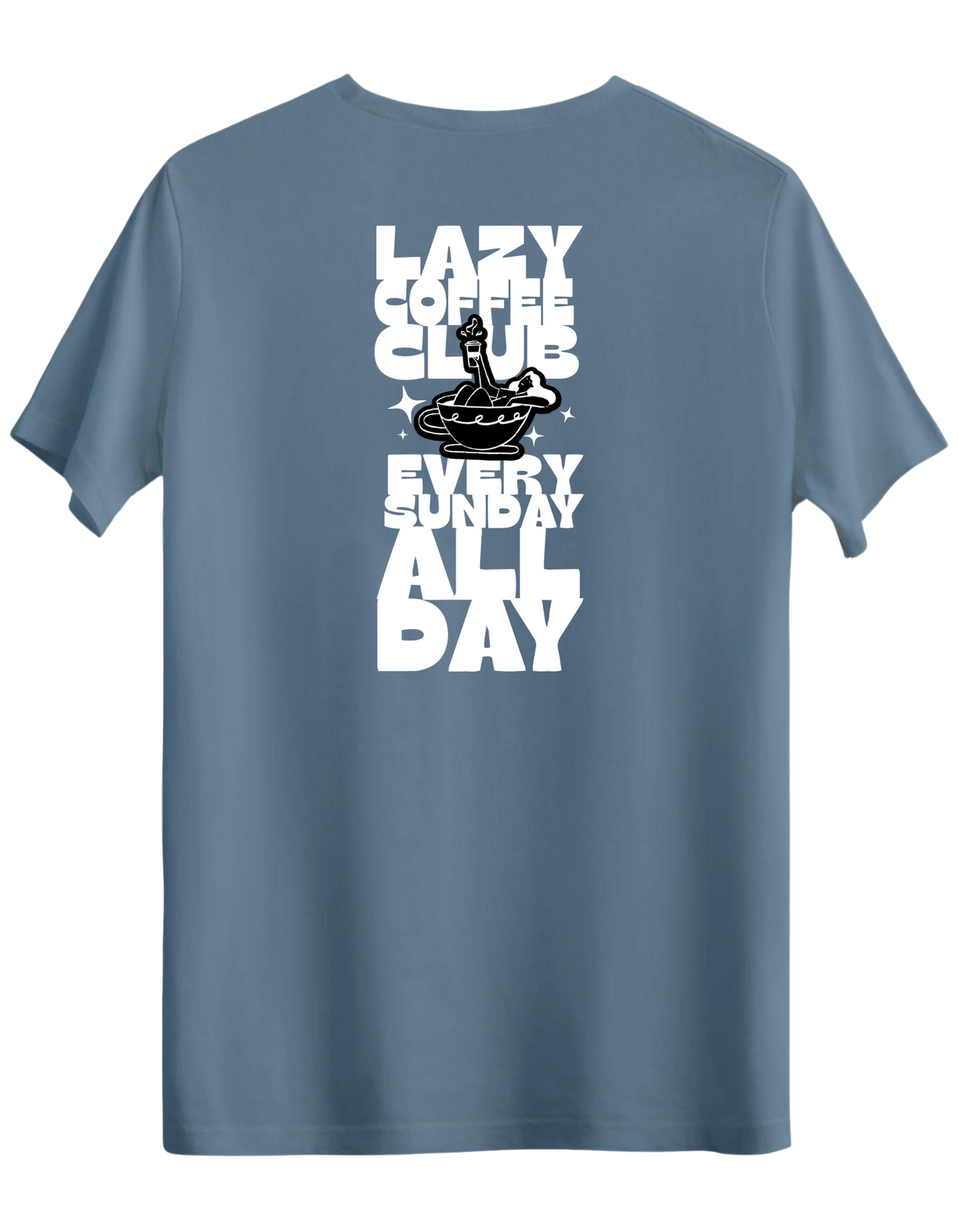Lazy Coffee Club Baskılı Bisiklet Yaka Regular T-shirt