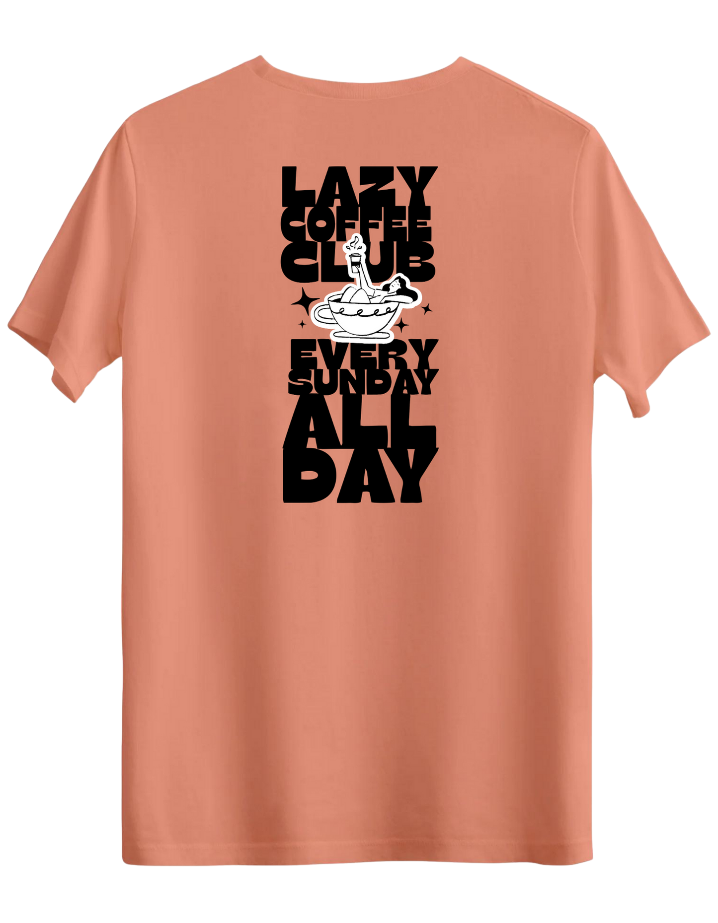 Lazy Coffee Club Baskılı Bisiklet Yaka Regular T-shirt