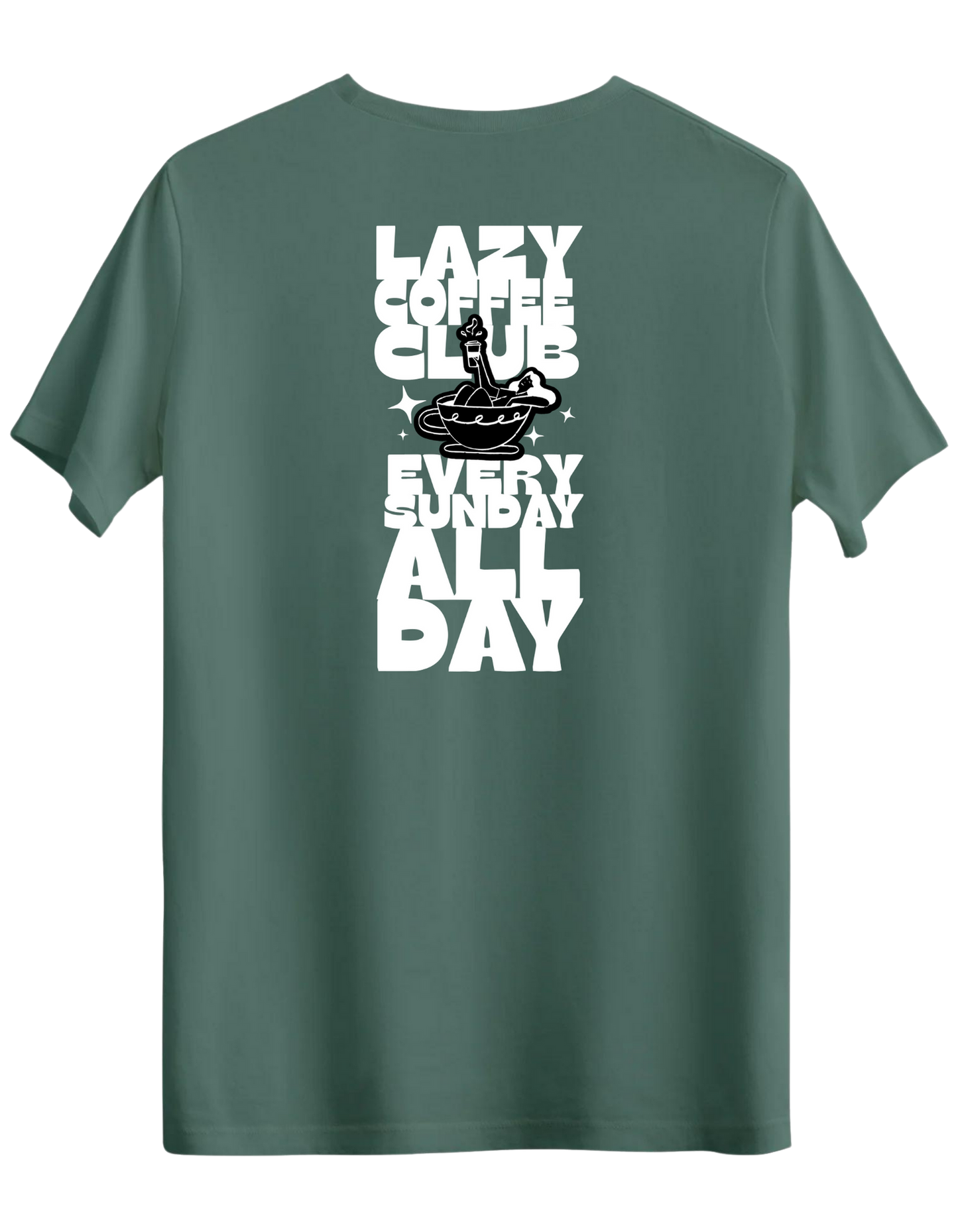 Lazy Coffee Club Baskılı Bisiklet Yaka Regular T-shirt