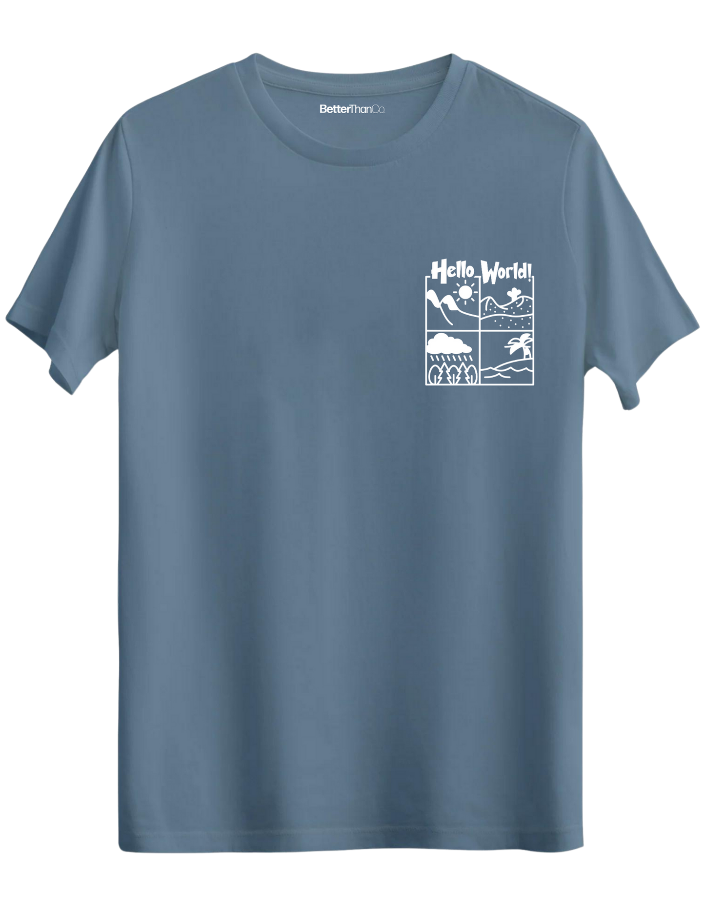 Hello World Baskılı Bisiklet Yaka Regular T-shirt