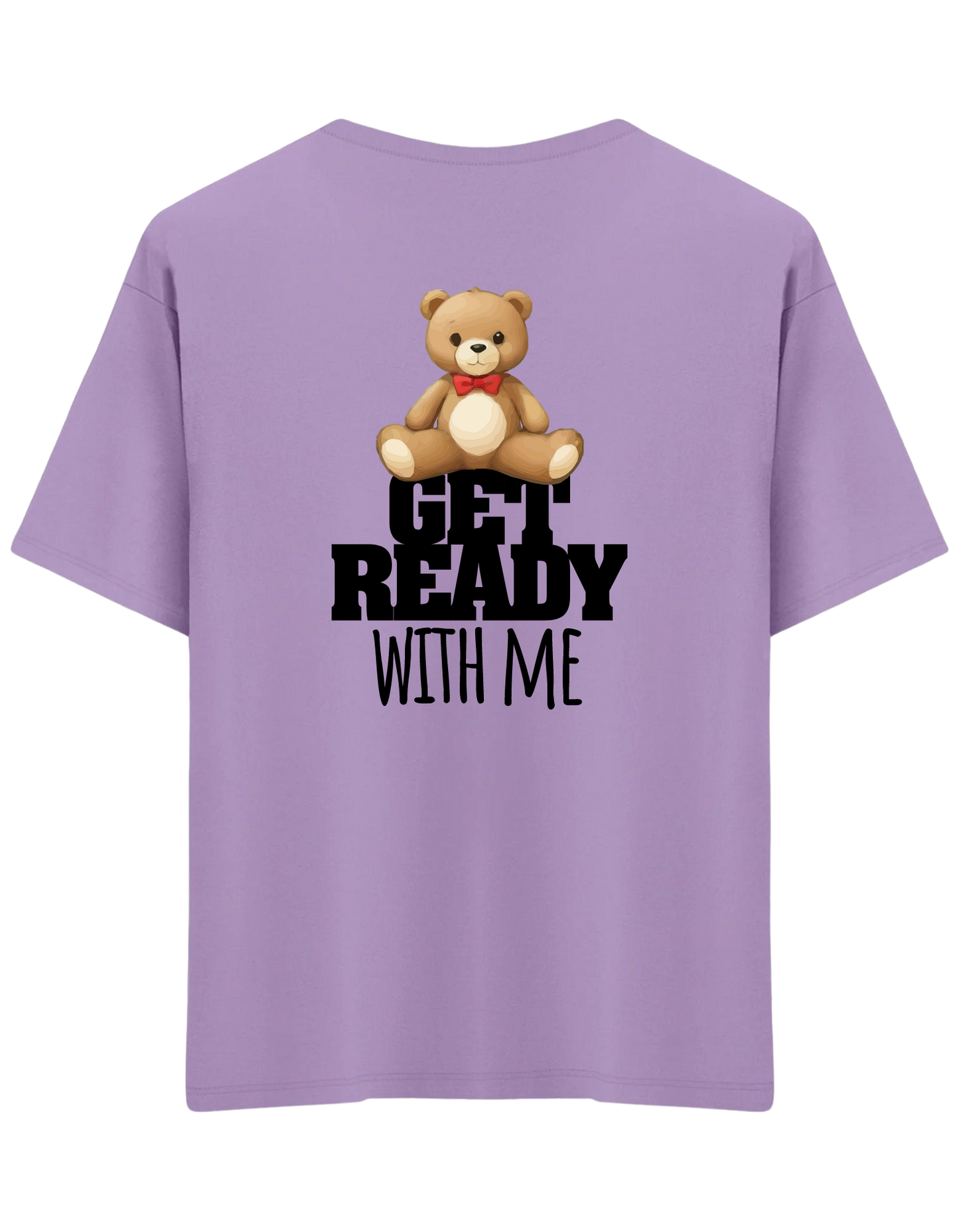 With Me Baskılı Bisiklet Yaka Oversize T-shirt