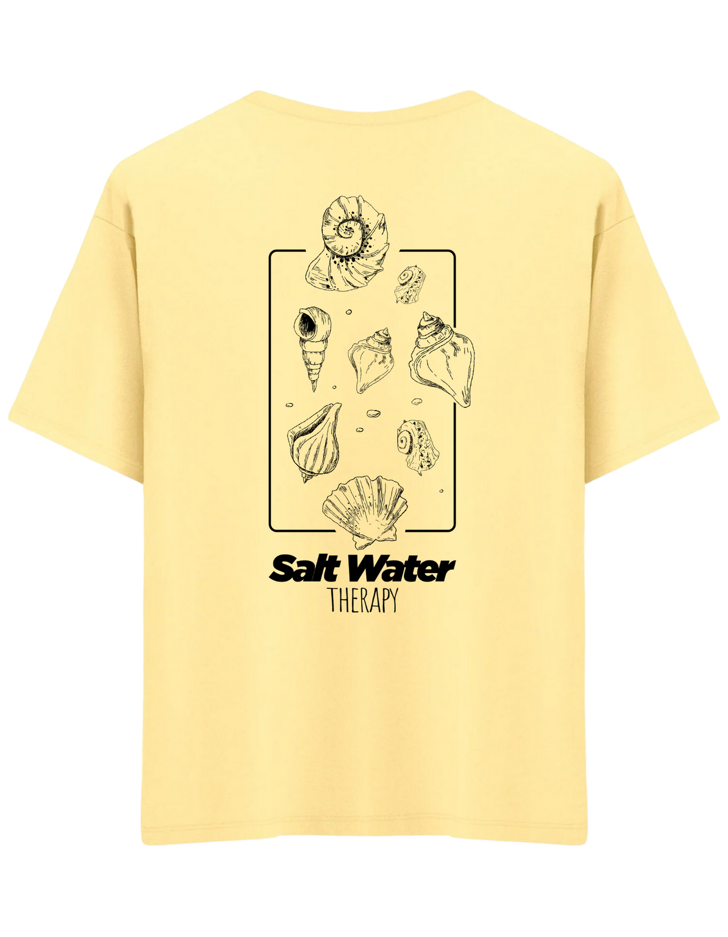 Salt Water Baskılı Bisiklet Yaka Oversize T-shirt