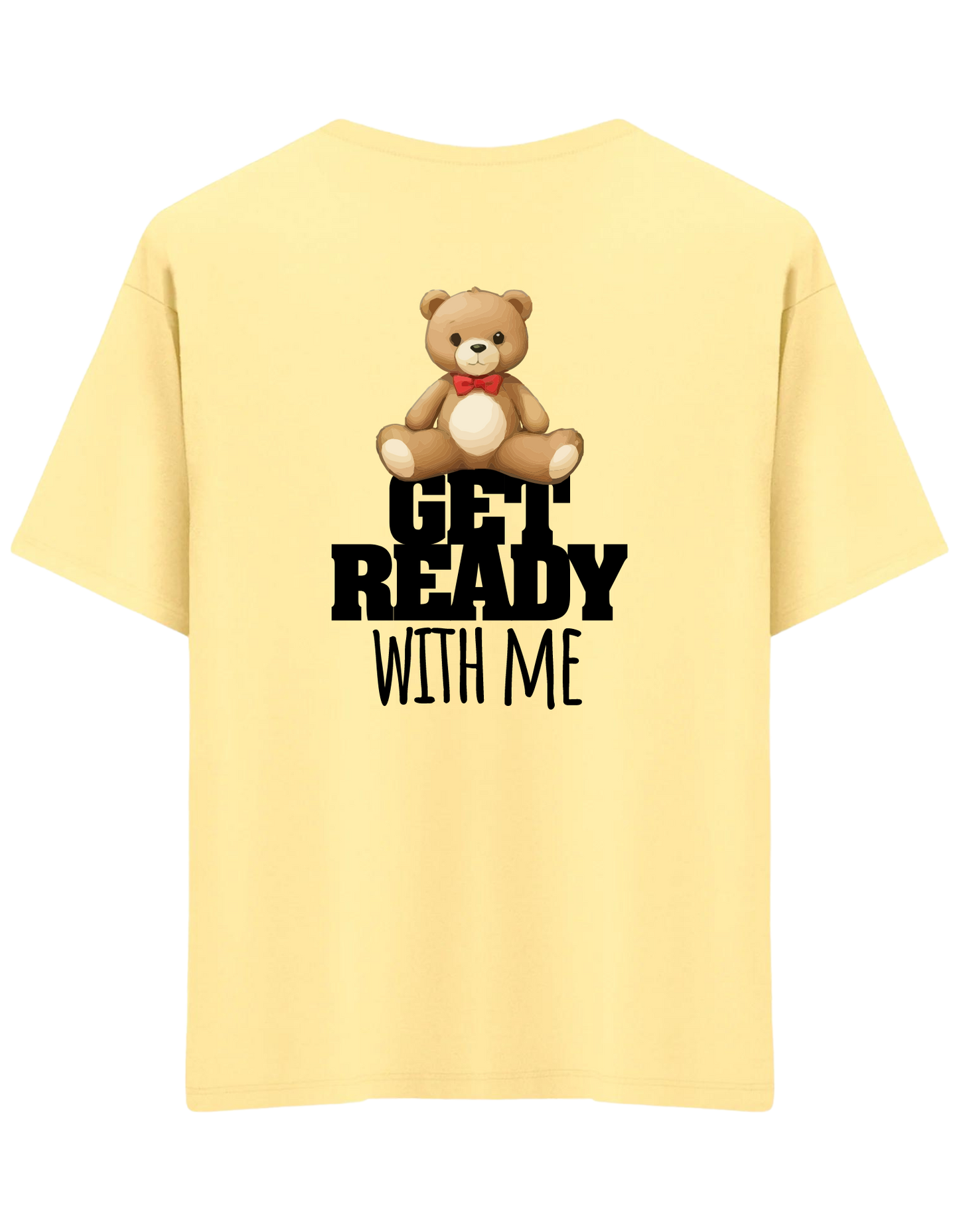 With Me Baskılı Bisiklet Yaka Oversize T-shirt