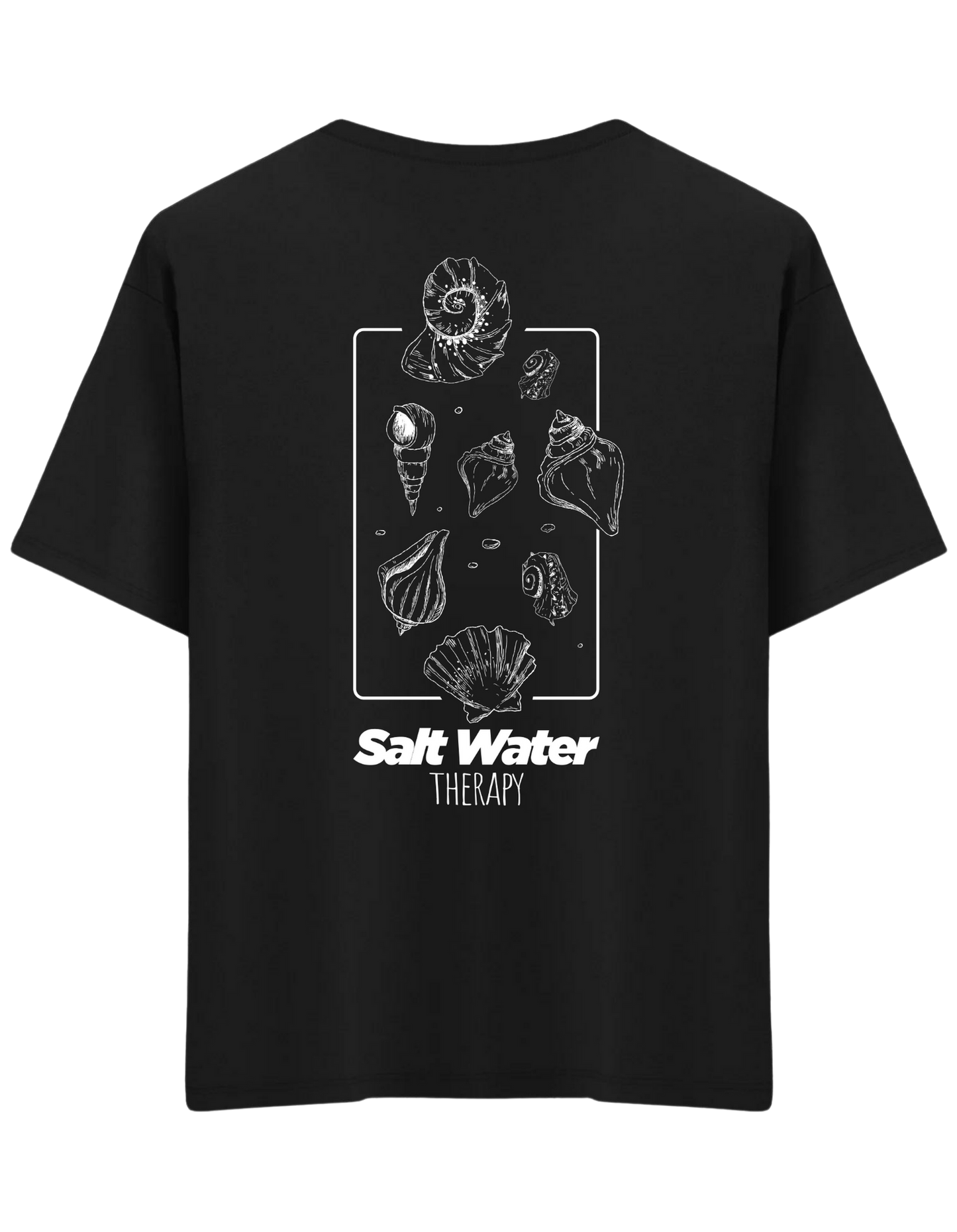 Salt Water Baskılı Bisiklet Yaka Oversize T-shirt