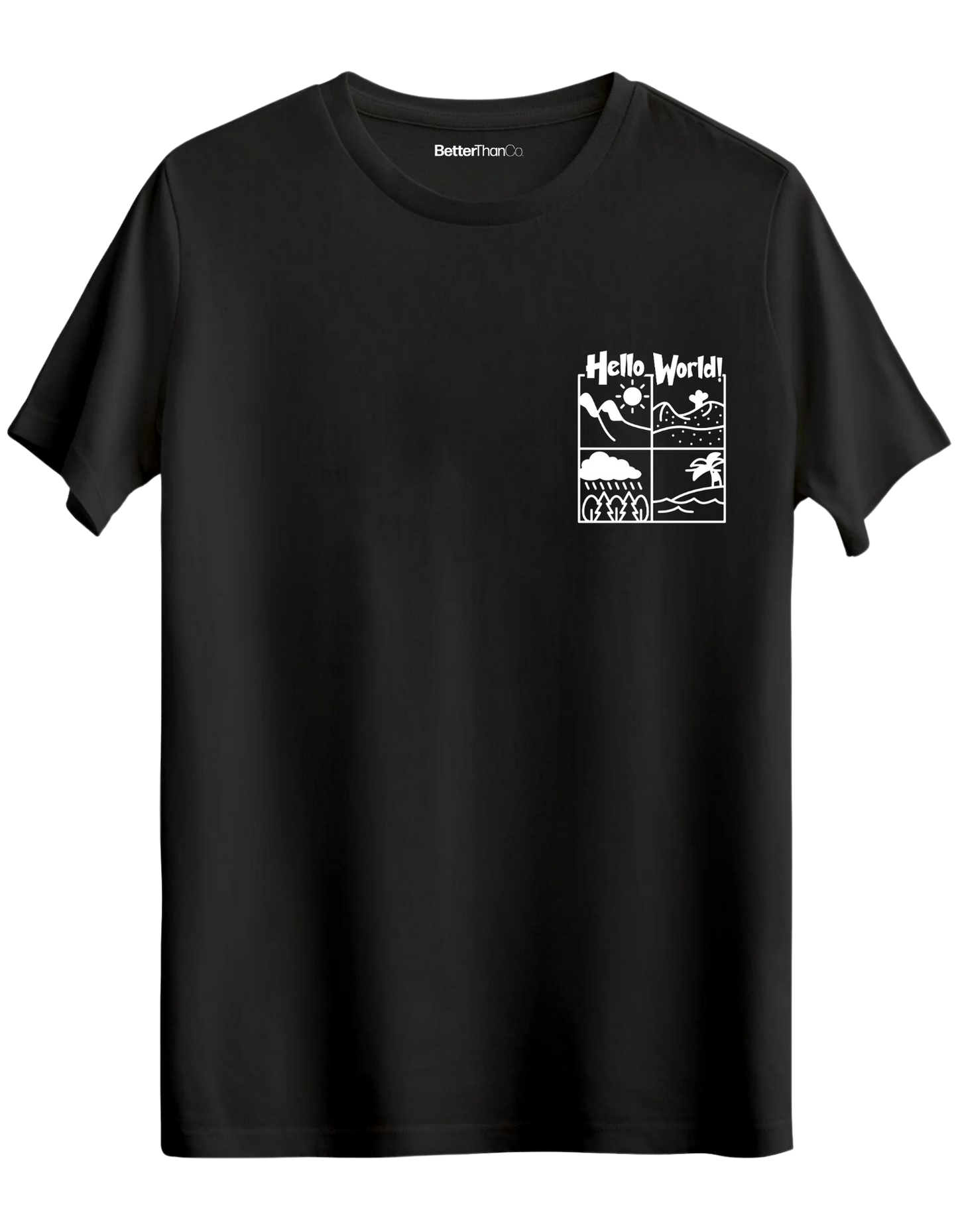 Hello World Baskılı Bisiklet Yaka Regular T-shirt
