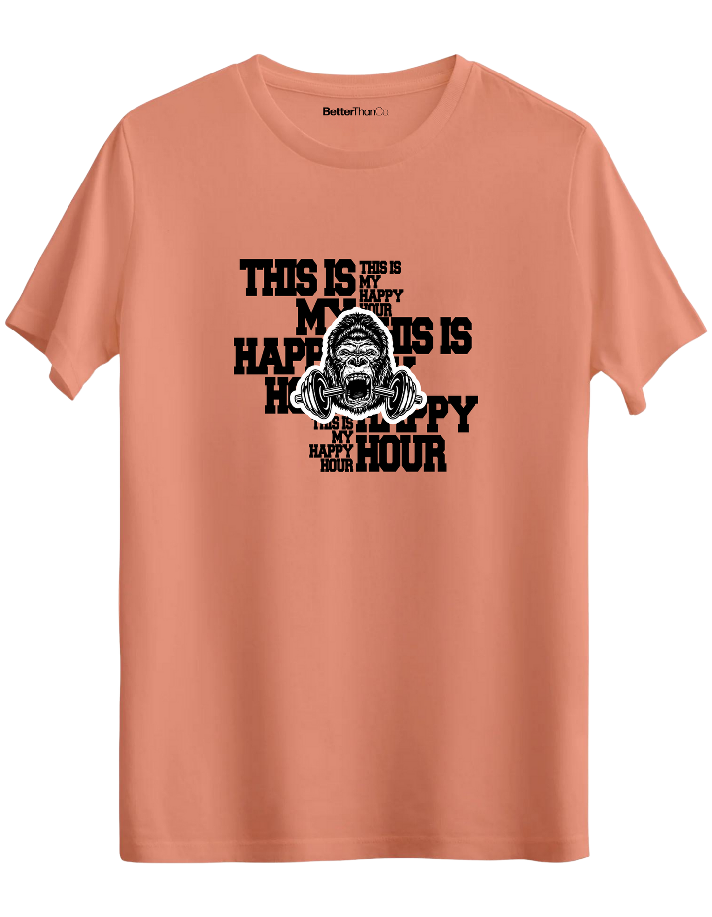 Happy Hour Baskılı Bisiklet Yaka Regular T-shirt