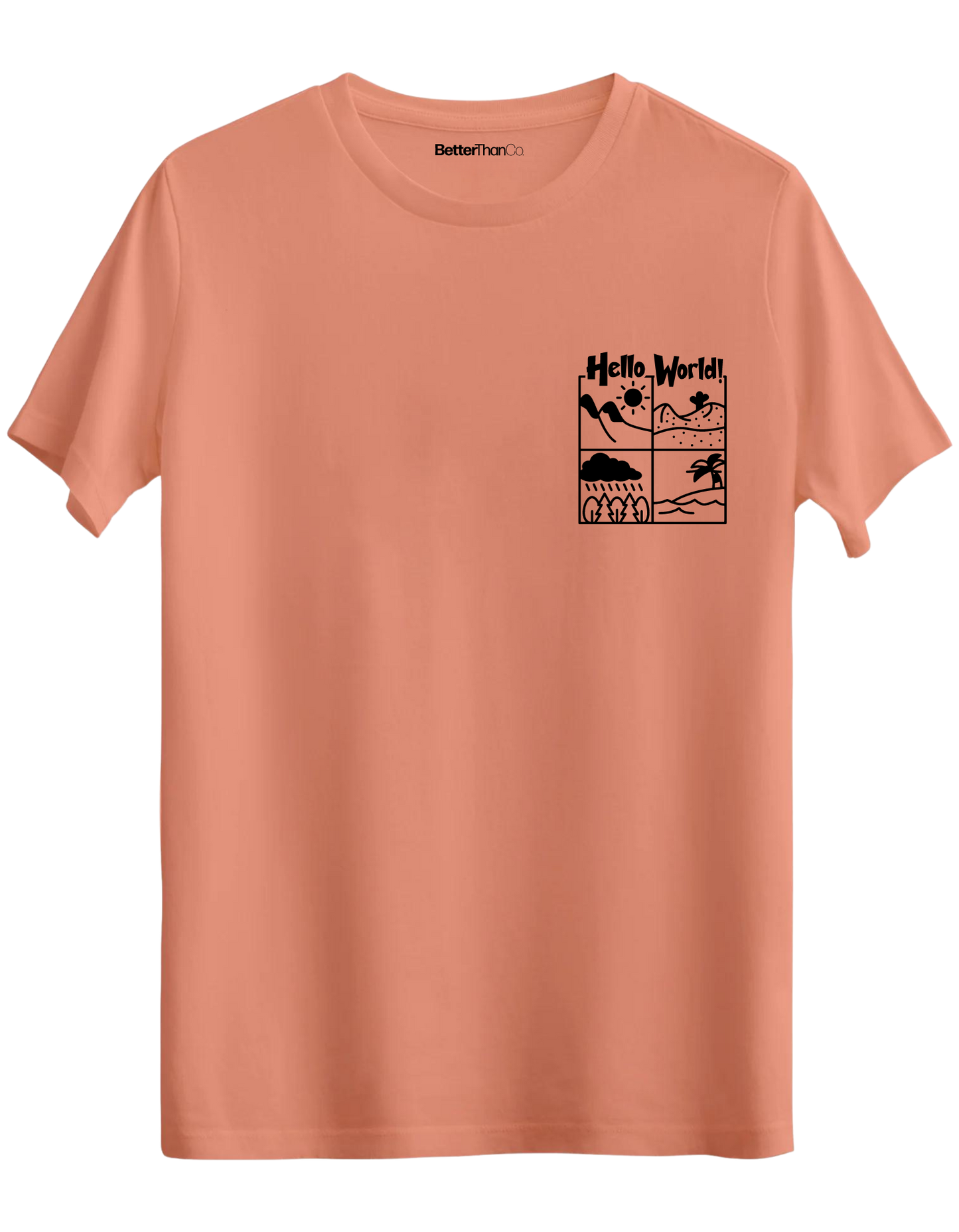 Hello World Baskılı Bisiklet Yaka Regular T-shirt