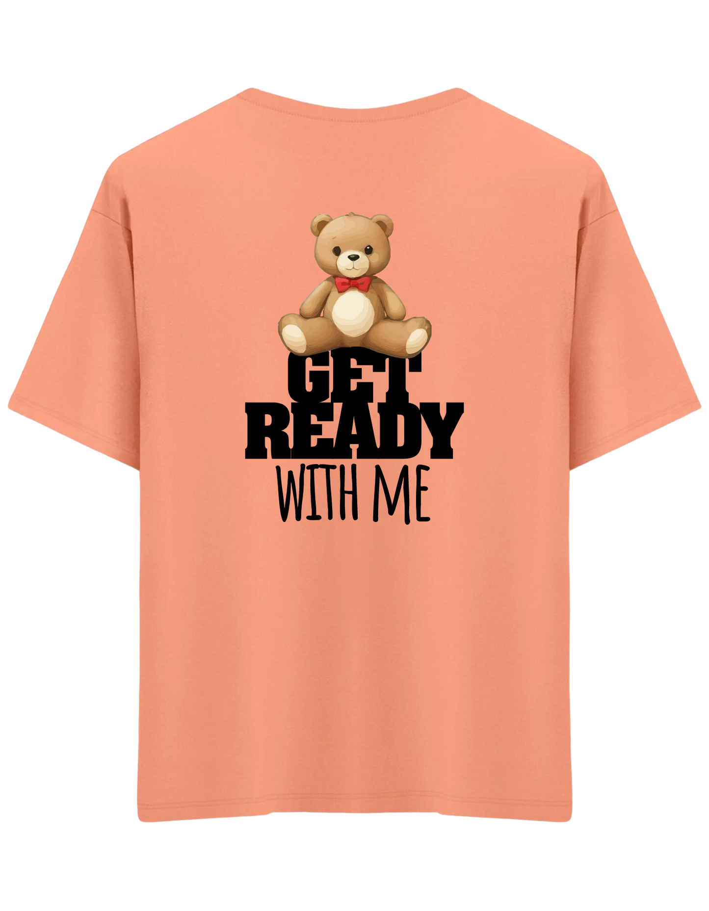 With Me Baskılı Bisiklet Yaka Oversize T-shirt