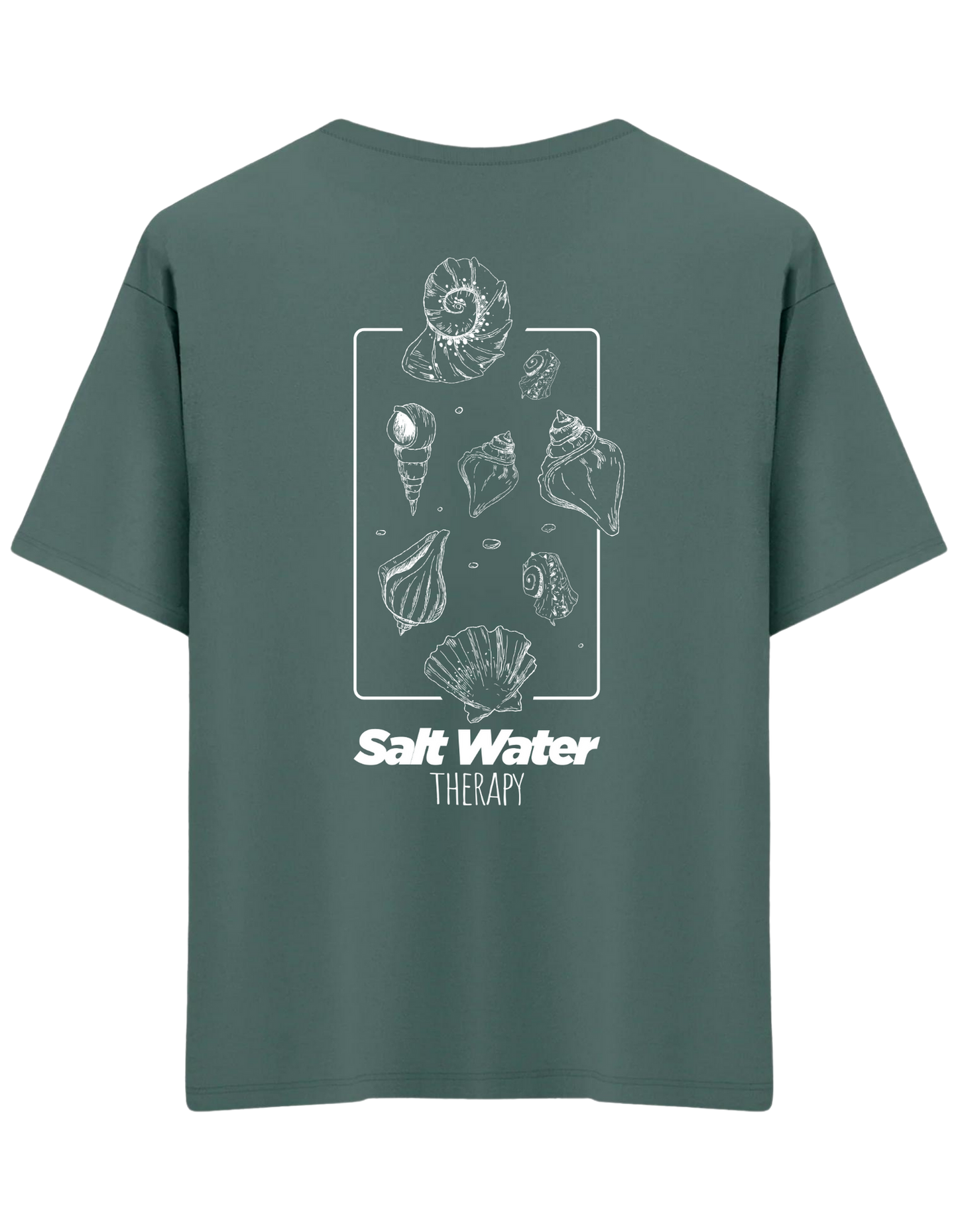 Salt Water Baskılı Bisiklet Yaka Oversize T-shirt