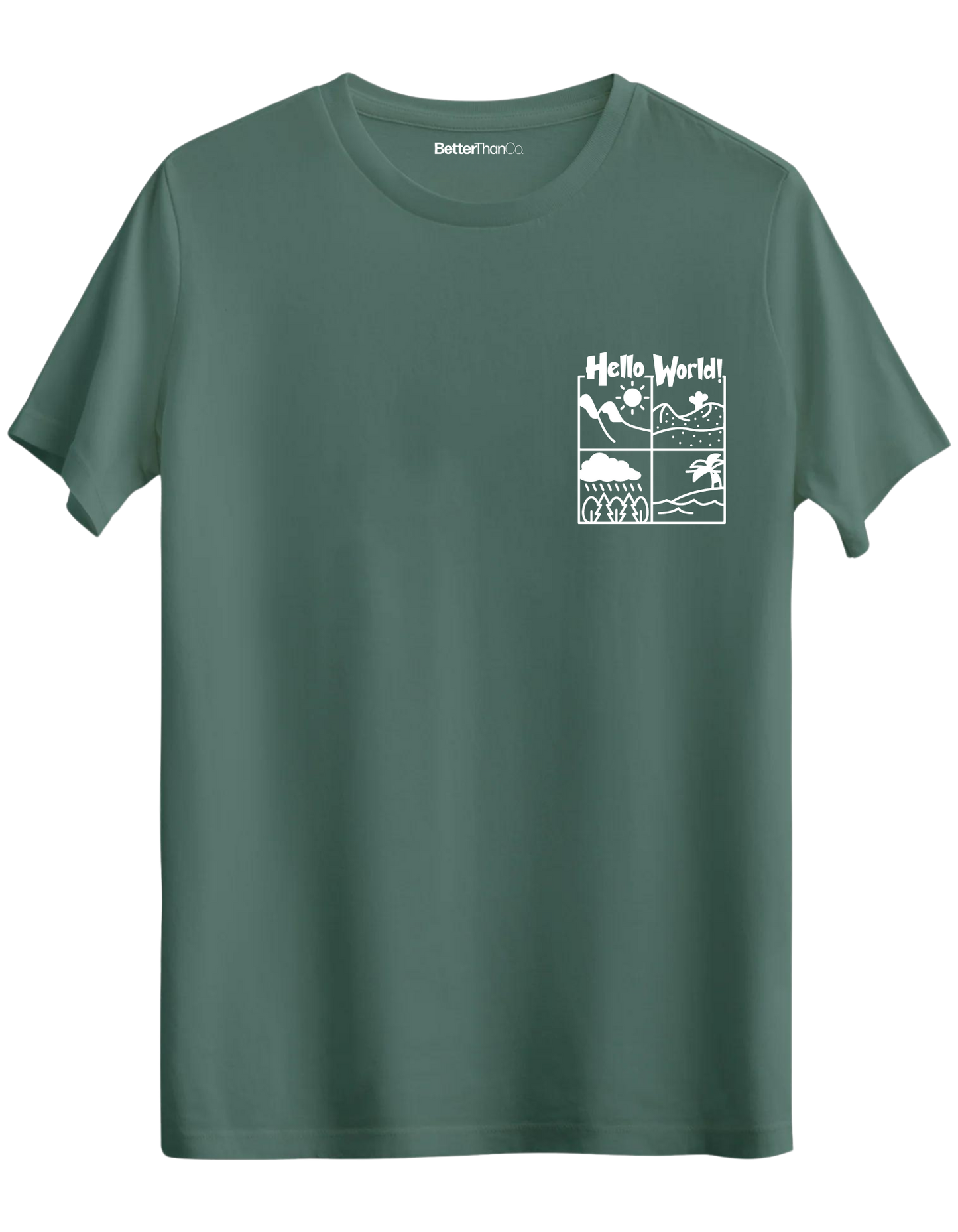 Hello World Baskılı Bisiklet Yaka Regular T-shirt