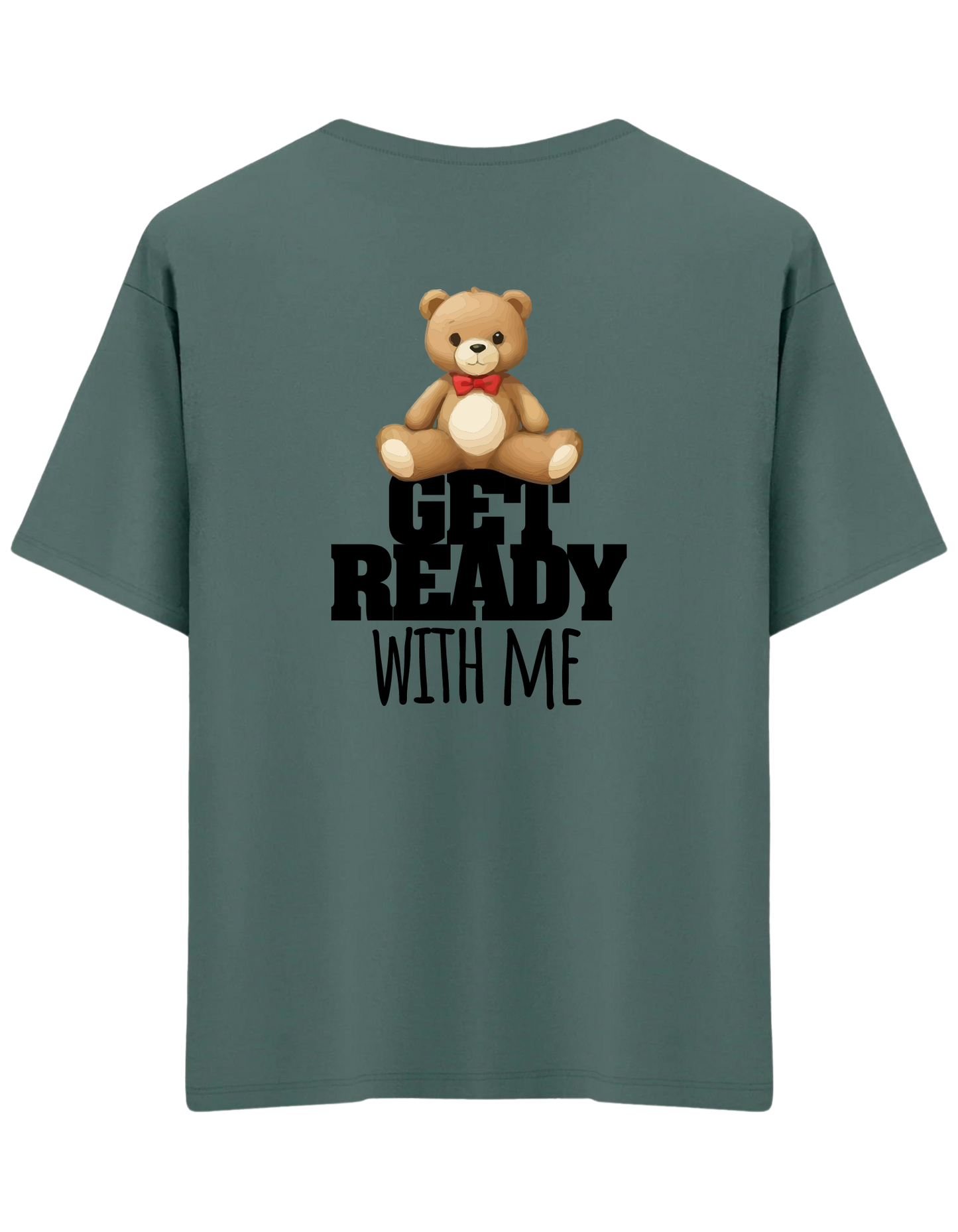 With Me Baskılı Bisiklet Yaka Oversize T-shirt