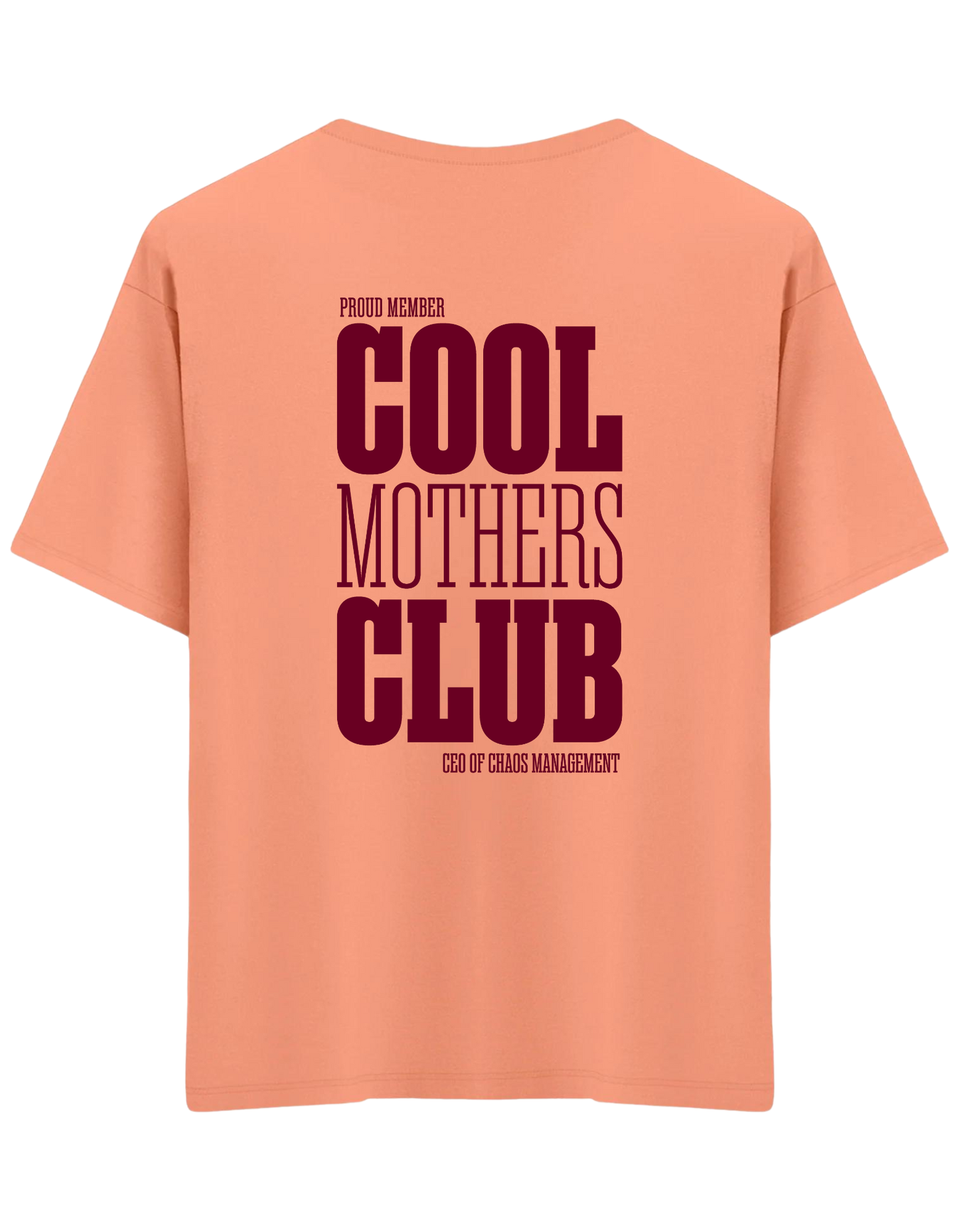 Cool Mothers Club Baskılı Bisiklet Yaka Oversize T-shirt