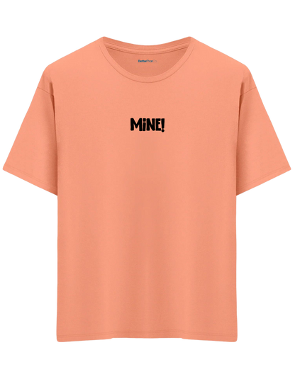 Mine! Baskılı Bisiklet Yaka Oversize T-shirt