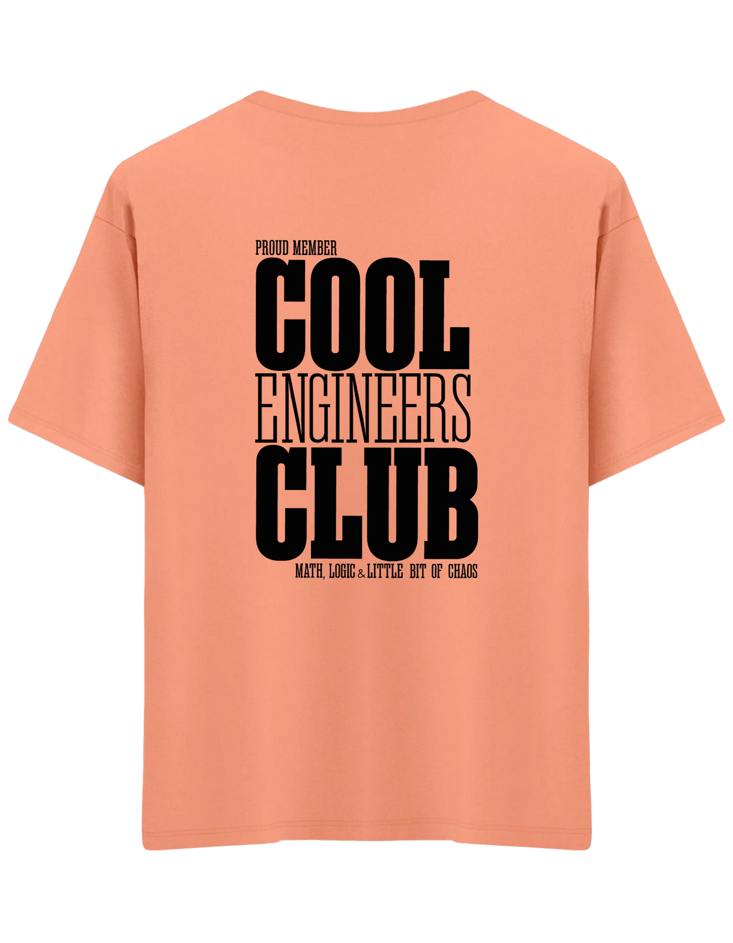 Cool Engineers Club Baskılı Bisiklet Yaka Oversize T-shirt