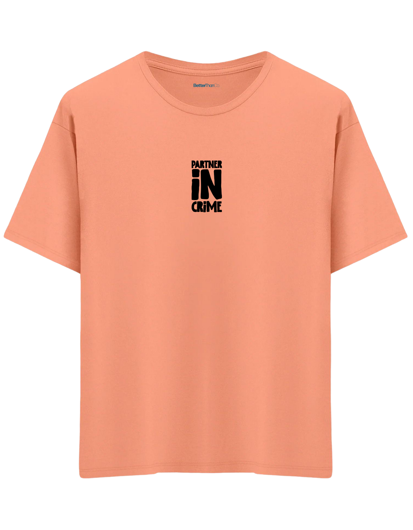 Partner in Crime Baskılı Bisiklet Yaka Oversize T-shirt