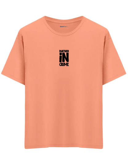 Partner in Crime Baskılı Bisiklet Yaka Oversize T-shirt