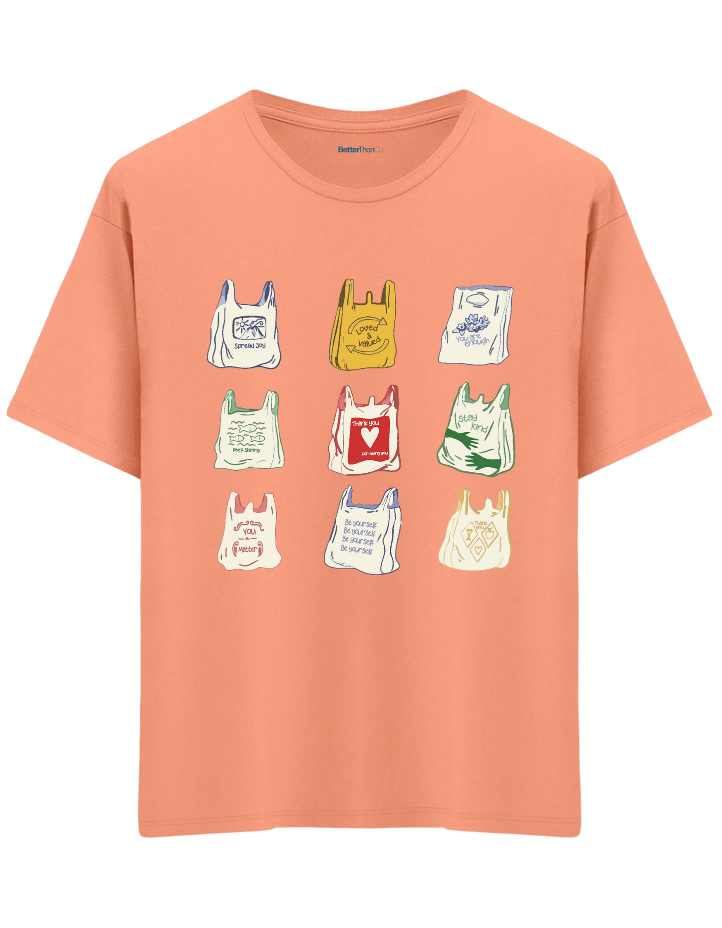 Bags Baskılı Bisiklet Yaka Oversize T-shirt