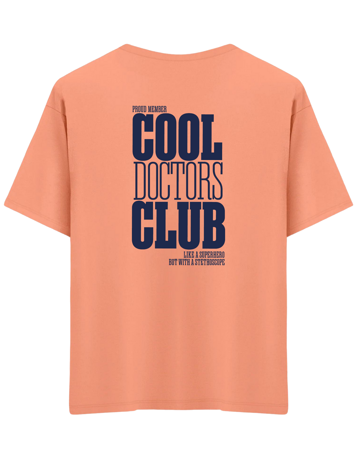 Cool Doctors Club Baskılı Bisiklet Yaka Oversize T-shirt