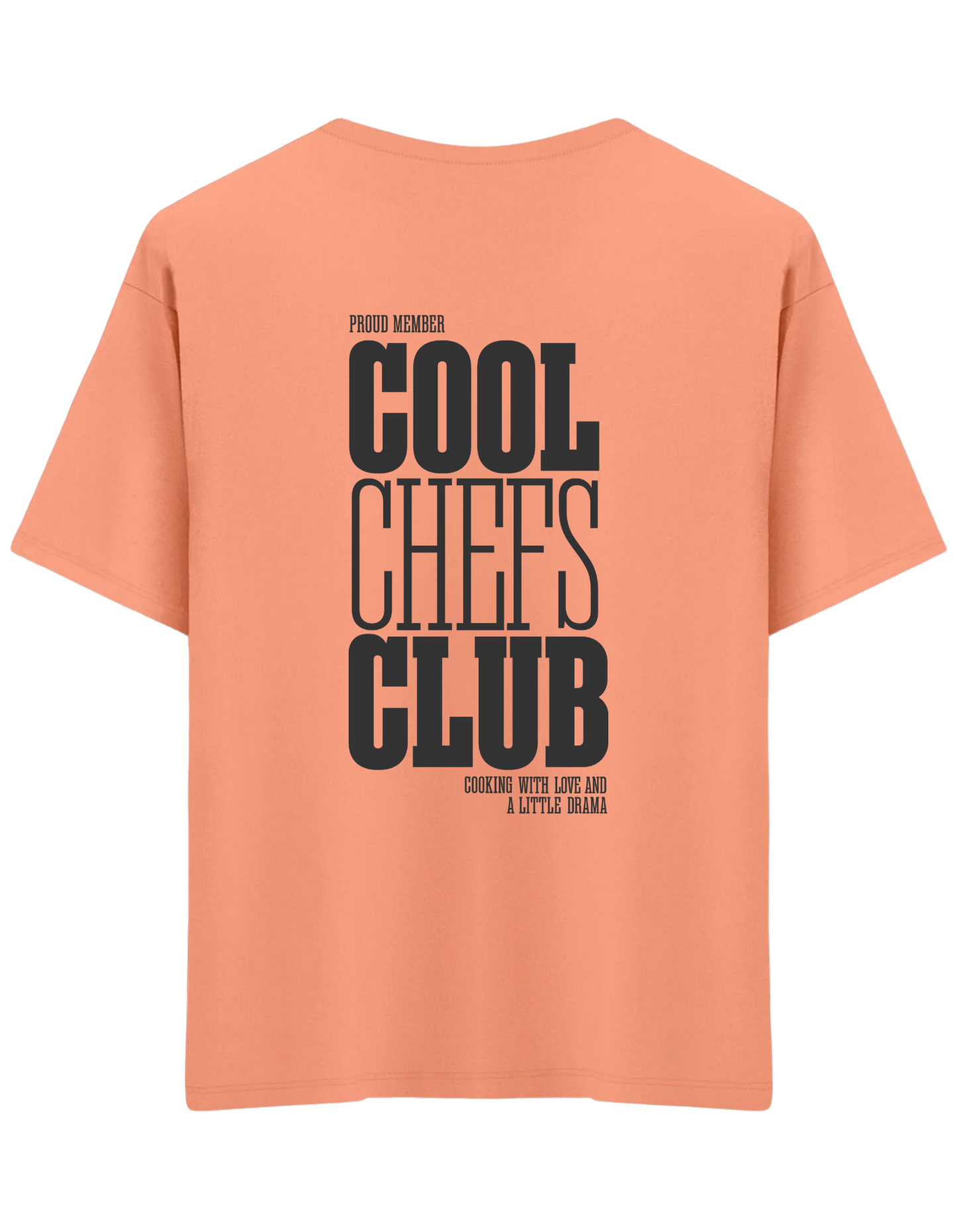 Cool Chefs Club Baskılı Bisiklet Yaka Oversize T-shirt