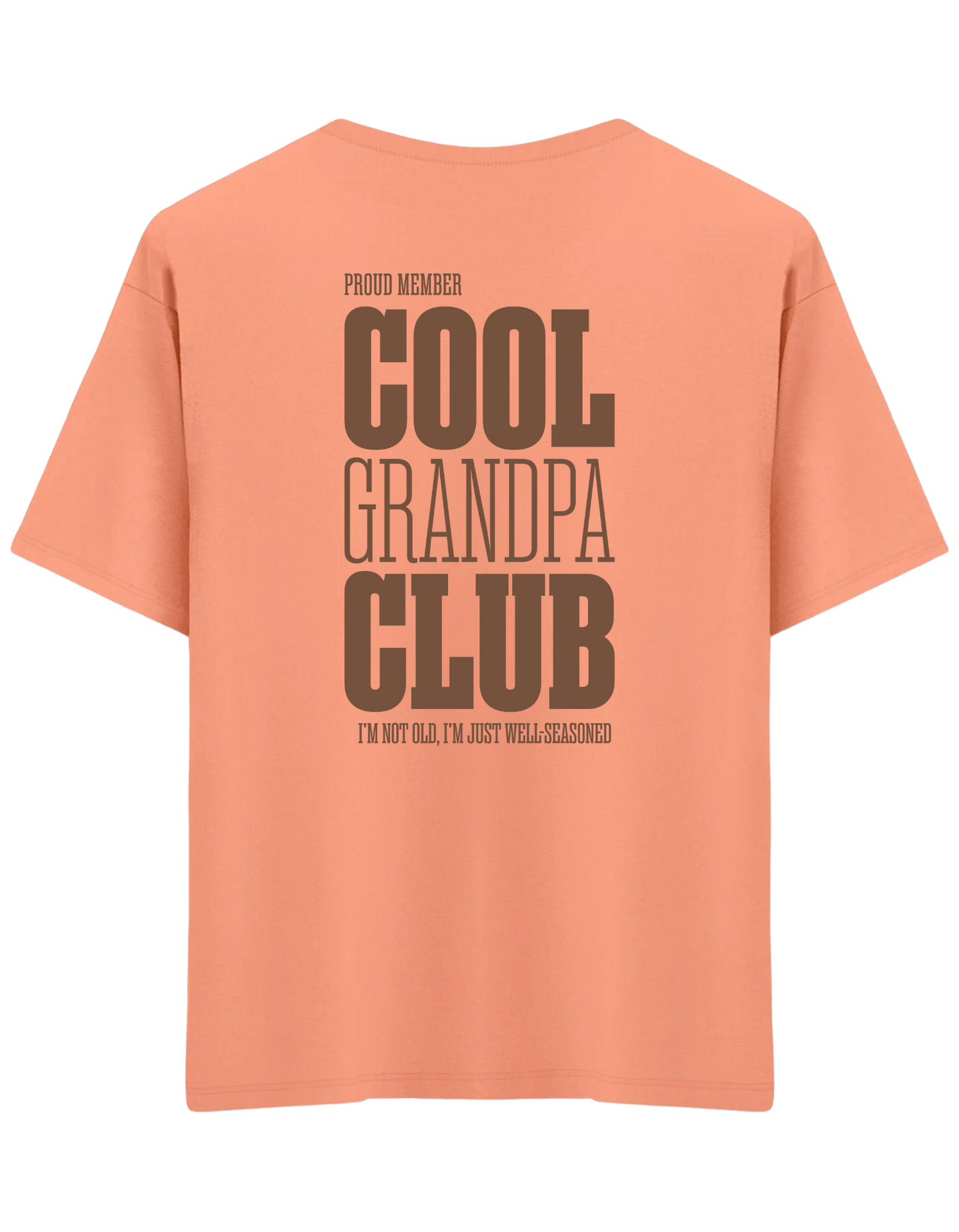 Cool Grandpa Club Baskılı Bisiklet Yaka Oversize T-shirt