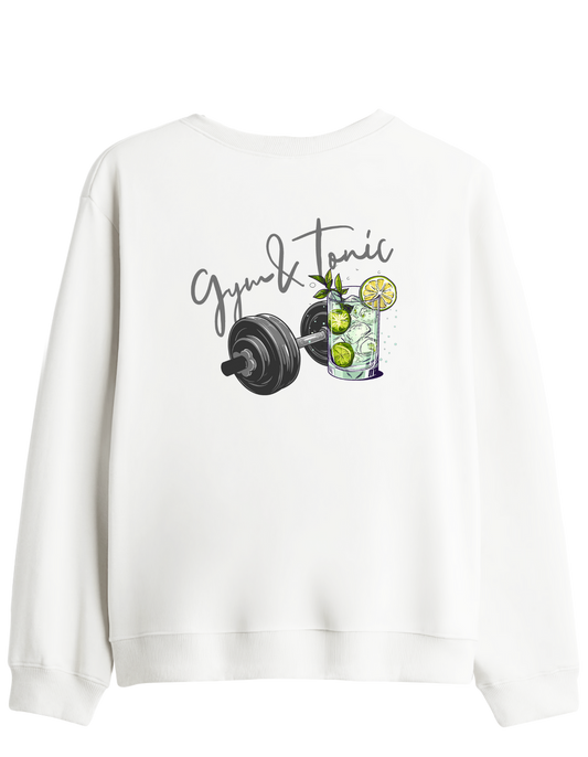 Gym Tonic Baskılı Bisiklet Yaka Sweatshirt