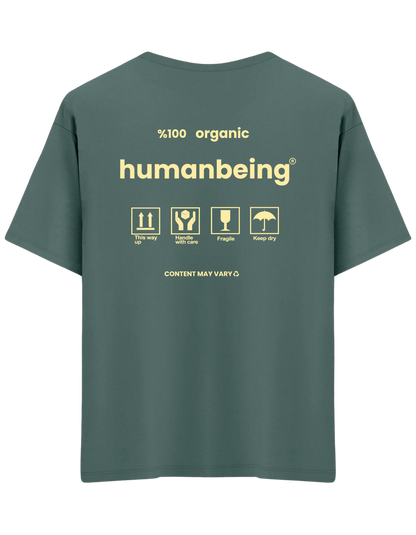 Humanbeing Baskılı Bisiklet Yaka Oversize T-shirt