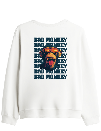Bad Monkey Baskılı Bisiklet Yaka Sweatshirt
