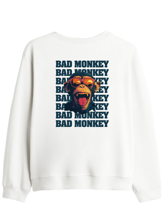 Bad Monkey Baskılı Bisiklet Yaka Sweatshirt