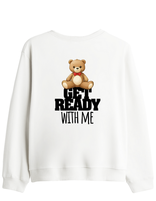 With Me Baskılı Bisiklet Yaka Sweatshirt