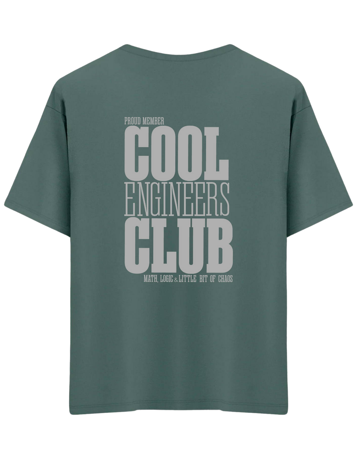 Cool Engineers Club Baskılı Bisiklet Yaka Oversize T-shirt