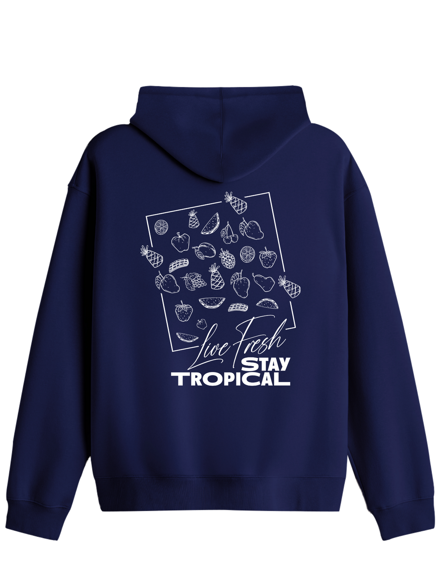 Tropical Baskılı Unisex Kapüşonlu Yaka Hoodie