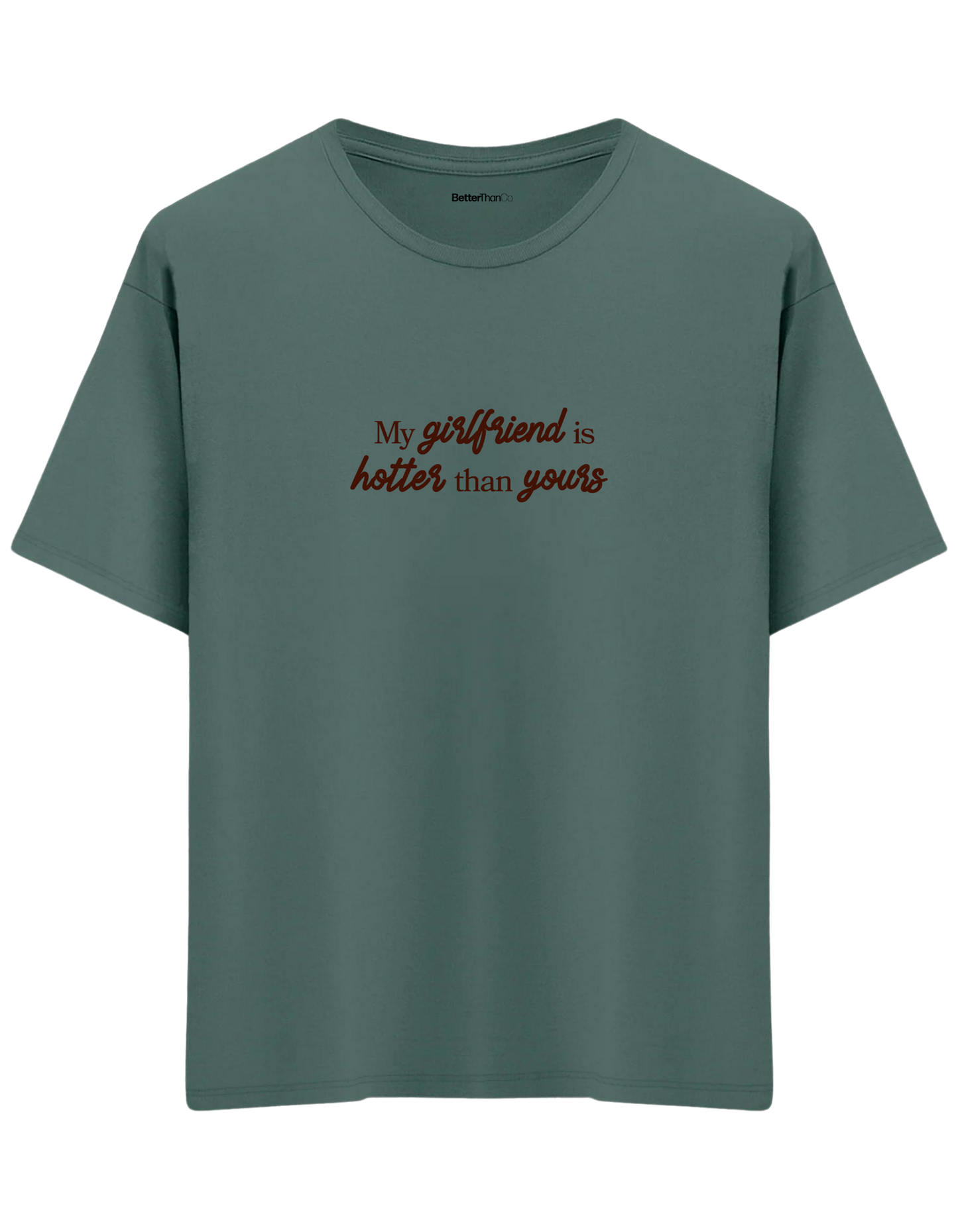 My Girlfriend Baskılı Bisiklet Yaka Oversize T-shirt