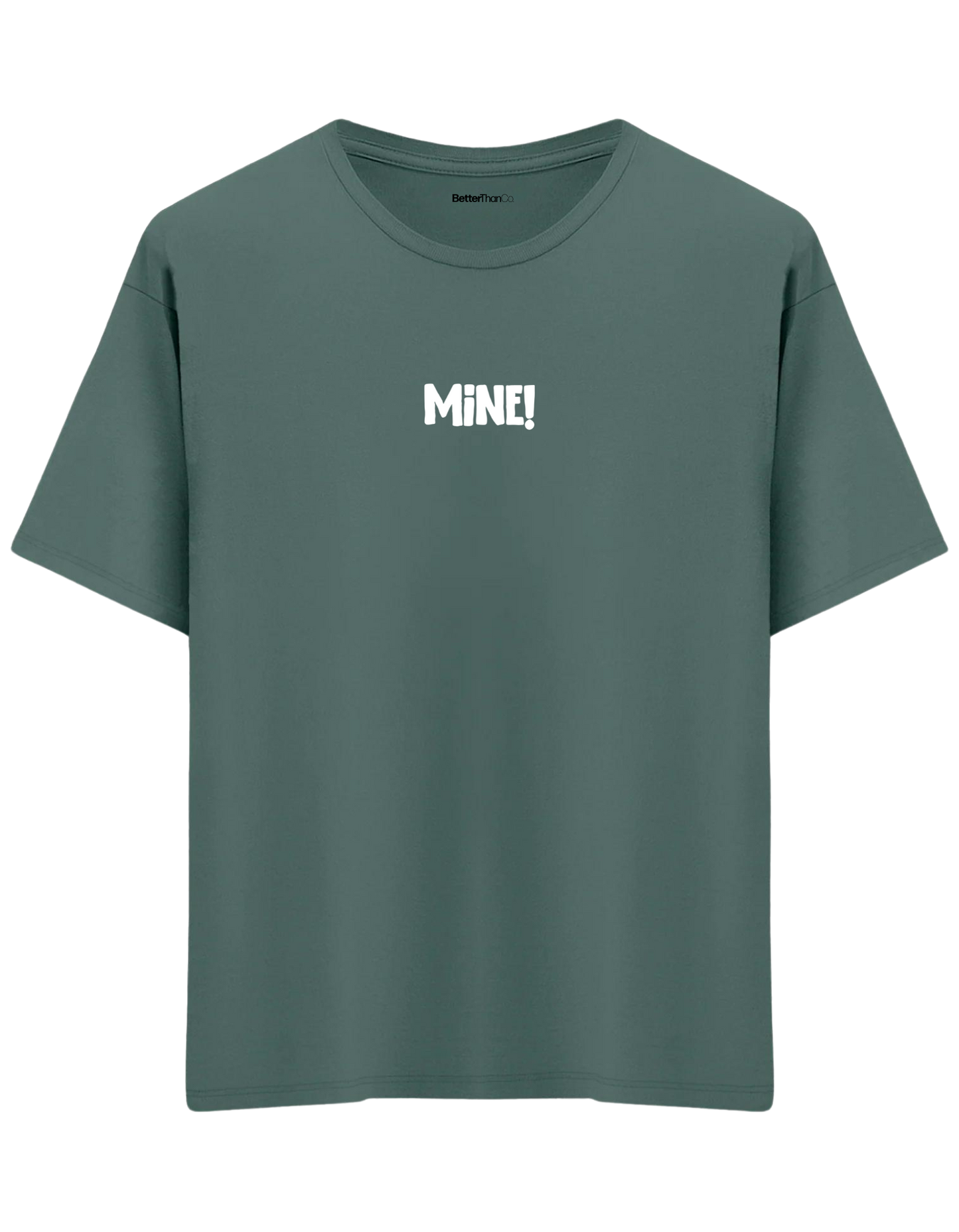 Mine! Baskılı Bisiklet Yaka Oversize T-shirt