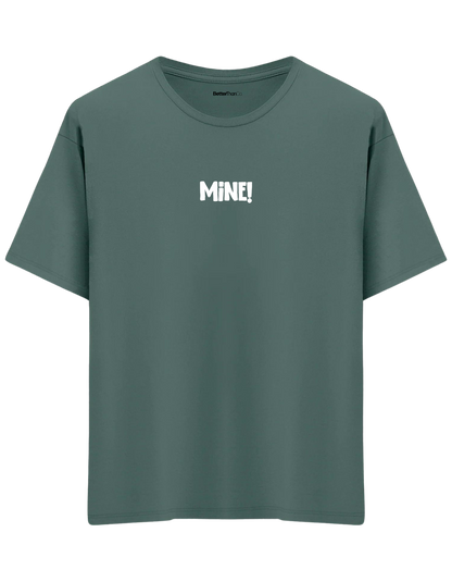 Mine! Baskılı Bisiklet Yaka Oversize T-shirt