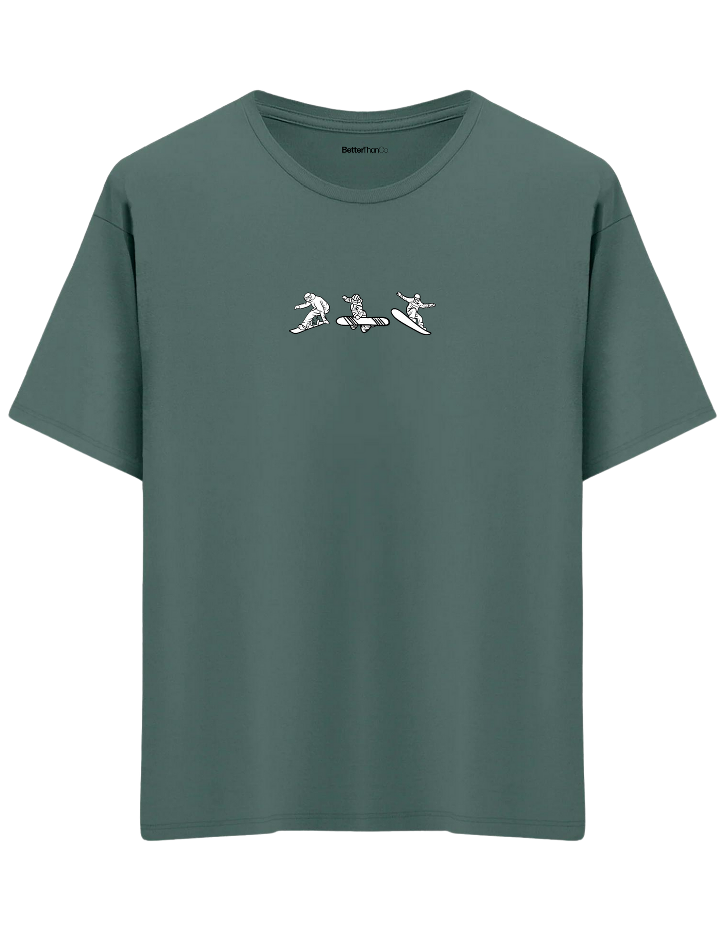 Born To Board Baskılı Bisiklet Yaka Oversize T-shirt